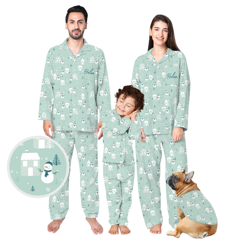 Delight Snowman Matching Family Pajamas Delight Snowman Matching Family Pajamas