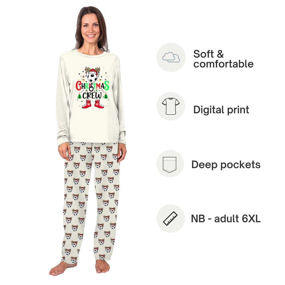 Festive Christmas Crew Kickoff Pajamas for the Family and Dog Festive Christmas Crew Kickoff Pajamas for the Family and Dog