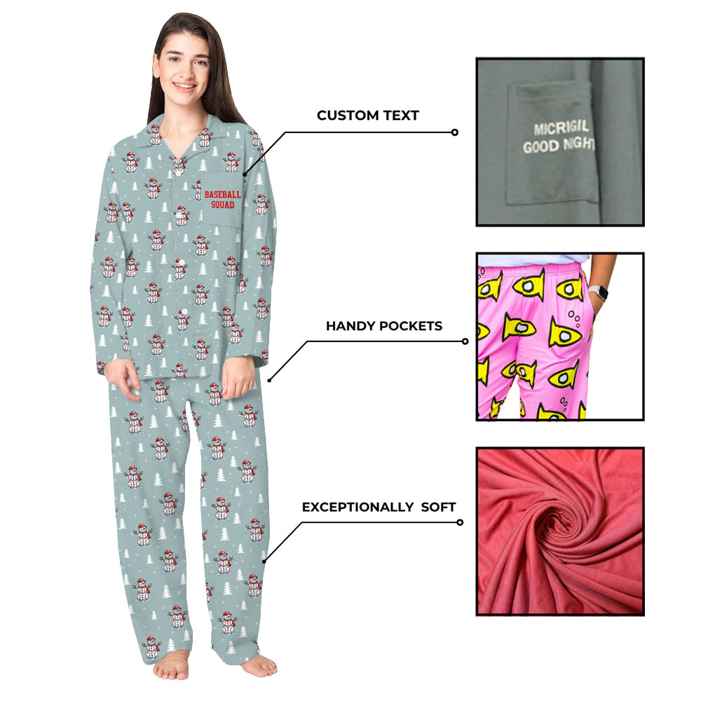 Special Snowman Baseball Matching Family Jammies Special Snowman Baseball Matching Family Jammies