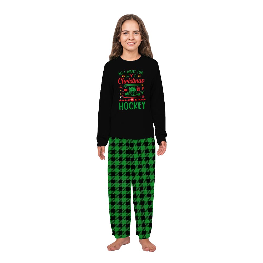All I Want for Christmas is Hockey Matching Dog Pajamas With Owner