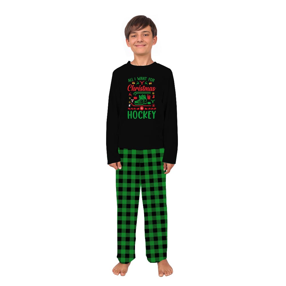 All I Want for Christmas is Hockey Matching Dog Pajamas With Owner