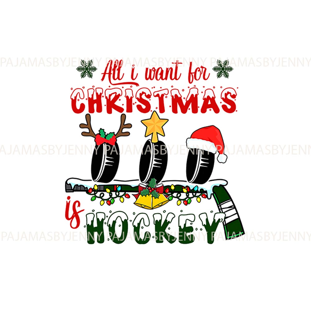 Hockey Wishes Family PJs with Dog for the Holidays Hockey Wishes Family PJs with Dog for the Holidays
