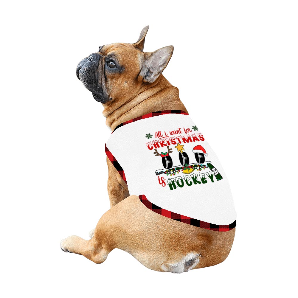 Hockey Wishes Family PJs with Dog for the Holidays Hockey Wishes Family PJs with Dog for the Holidays