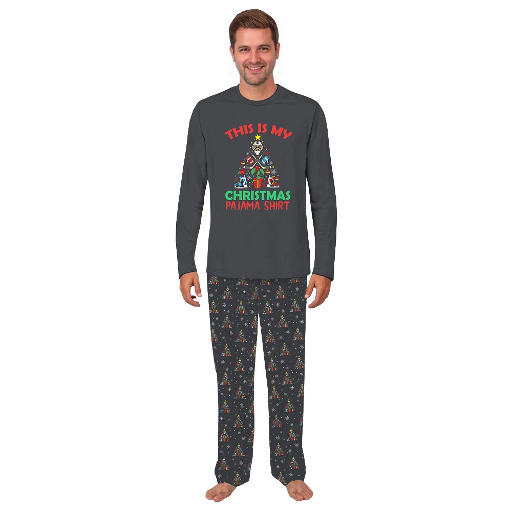 Hockey in Christmas Tree Shape Matching Dog Owner Christmas Pajamas Hockey in Christmas Tree Shape Matching Dog Owner Christmas Pajamas