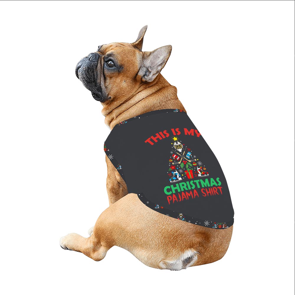 Hockey in Christmas Tree Shape Matching Dog Owner Christmas Pajamas Hockey in Christmas Tree Shape Matching Dog Owner Christmas Pajamas