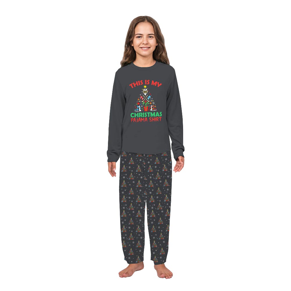 Hockey in Christmas Tree Shape Matching Dog Owner Christmas Pajamas Hockey in Christmas Tree Shape Matching Dog Owner Christmas Pajamas