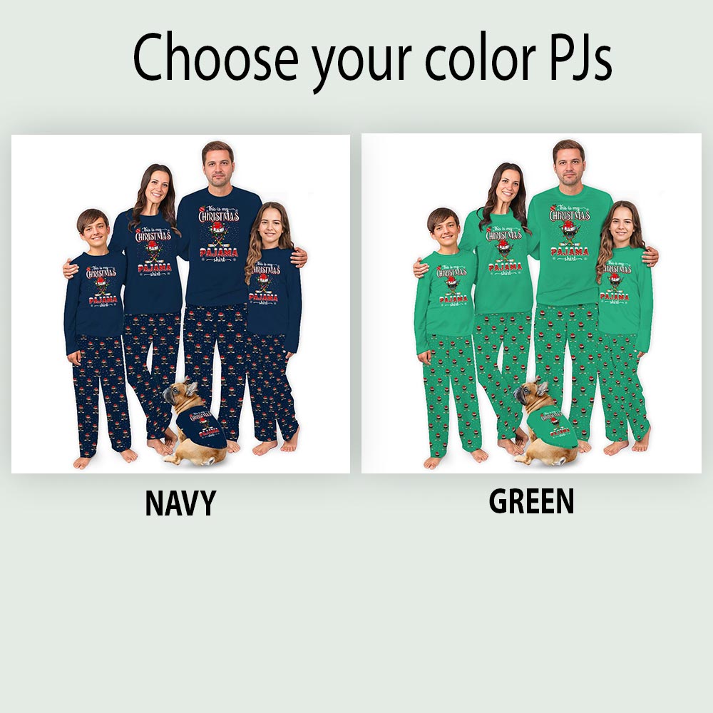 Family PJs With Dog Christmas Pajama Set for Hockey Lovers Family PJs With Dog Christmas Pajama Set for Hockey Lovers