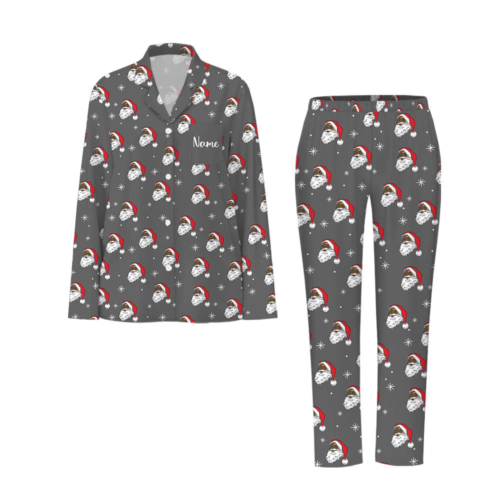 Smiling Black Santa Pajamas For Family Smiling Black Santa Pajamas For Family