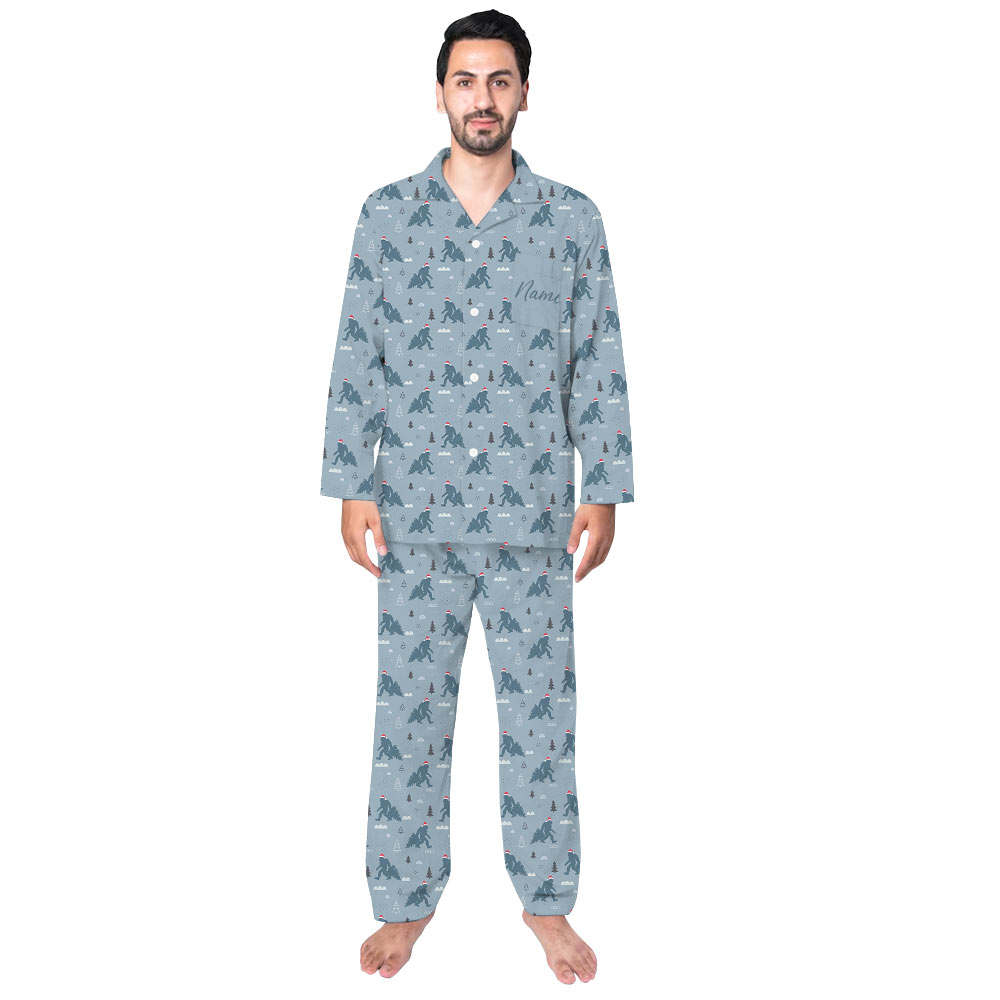 Festive Bigfoot Family Pajamas Personalized