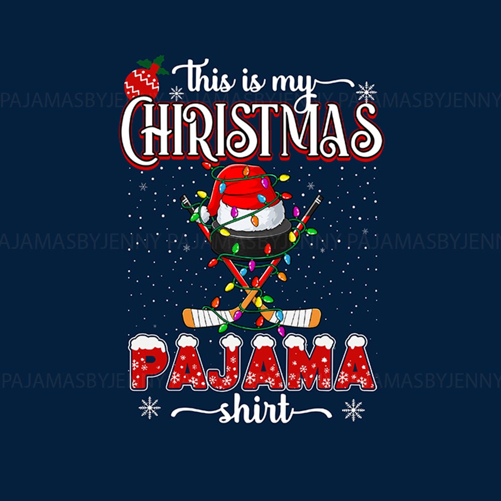 Family PJs With Dog Christmas Pajama Set for Hockey Lovers Family PJs With Dog Christmas Pajama Set for Hockey Lovers