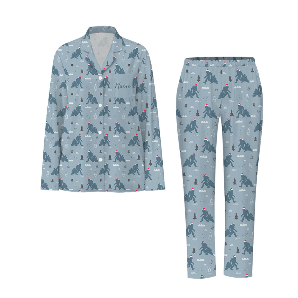 Festive Bigfoot Family Pajamas Personalized