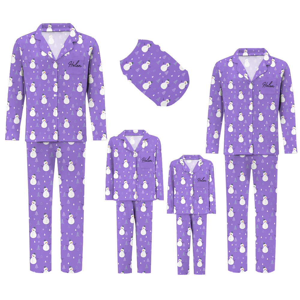 Wanted Personalized Snowman Family Christmas Pajamas Wanted Personalized Snowman Family Christmas Pajamas