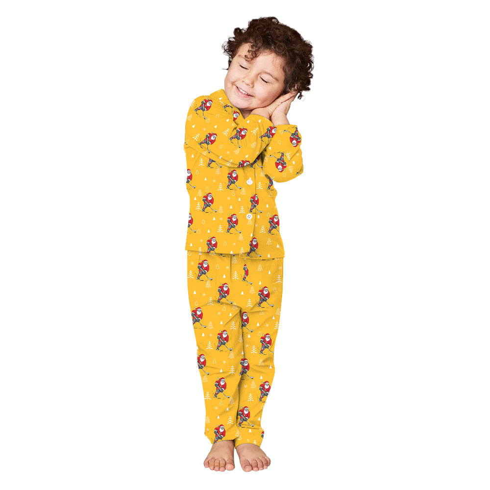 Happy Hockey Santa Claus Matching Family Christmas Jammies Happy Hockey Santa Claus Matching Family Christmas Jammies