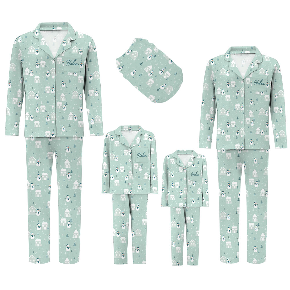 Delight Snowman Matching Family Pajamas Delight Snowman Matching Family Pajamas