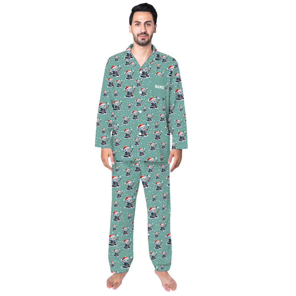 Favorite Funny Hockey Snowman Family Christmas Pajamas Favorite Funny Hockey Snowman Family Christmas Pajamas