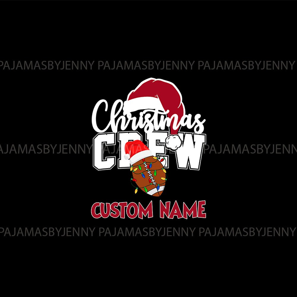 Name Personalized PJs Set with Christmas Football Theme
