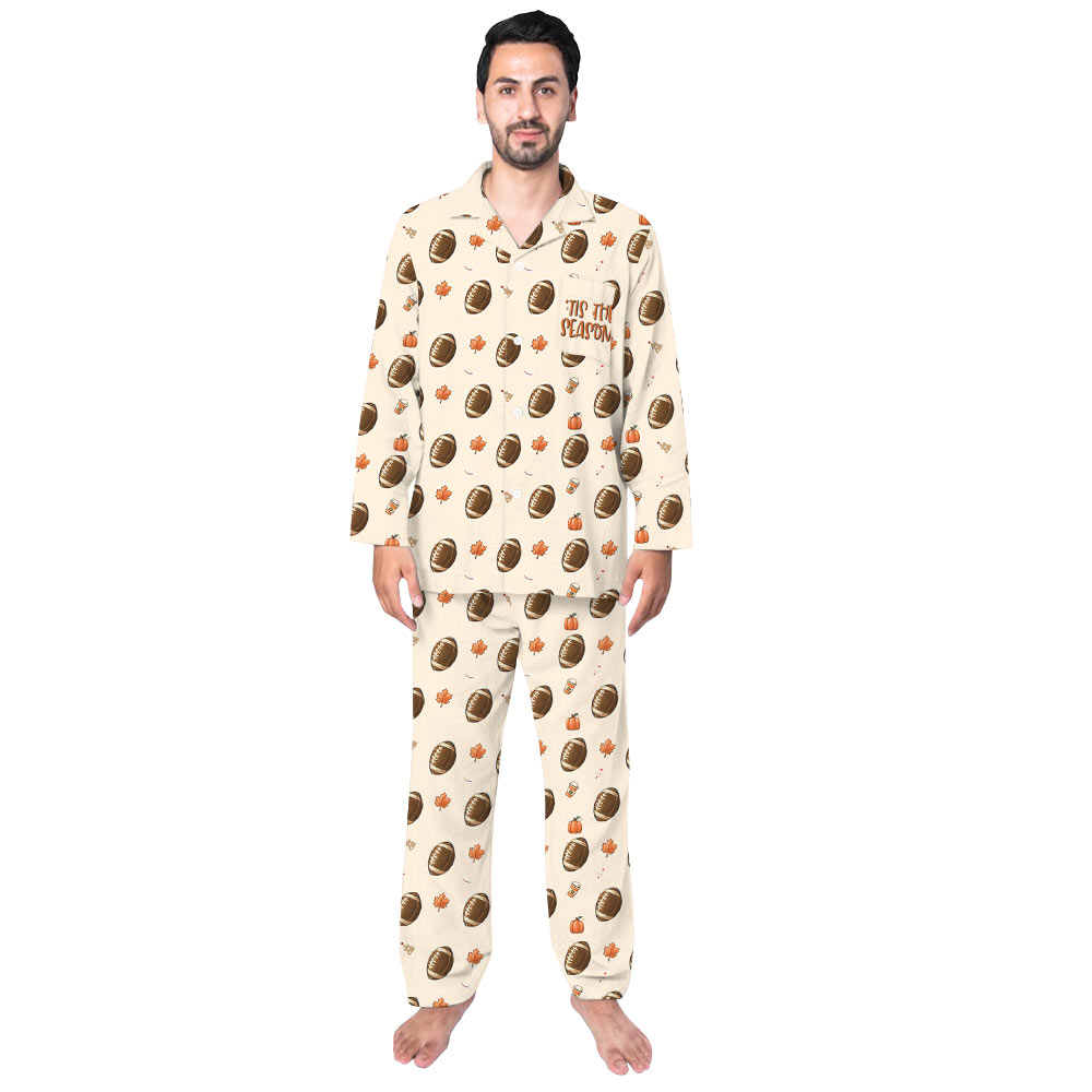 Delightful American Football Matching Family Pajamas With Dog Delightful American Football Matching Family Pajamas With Dog