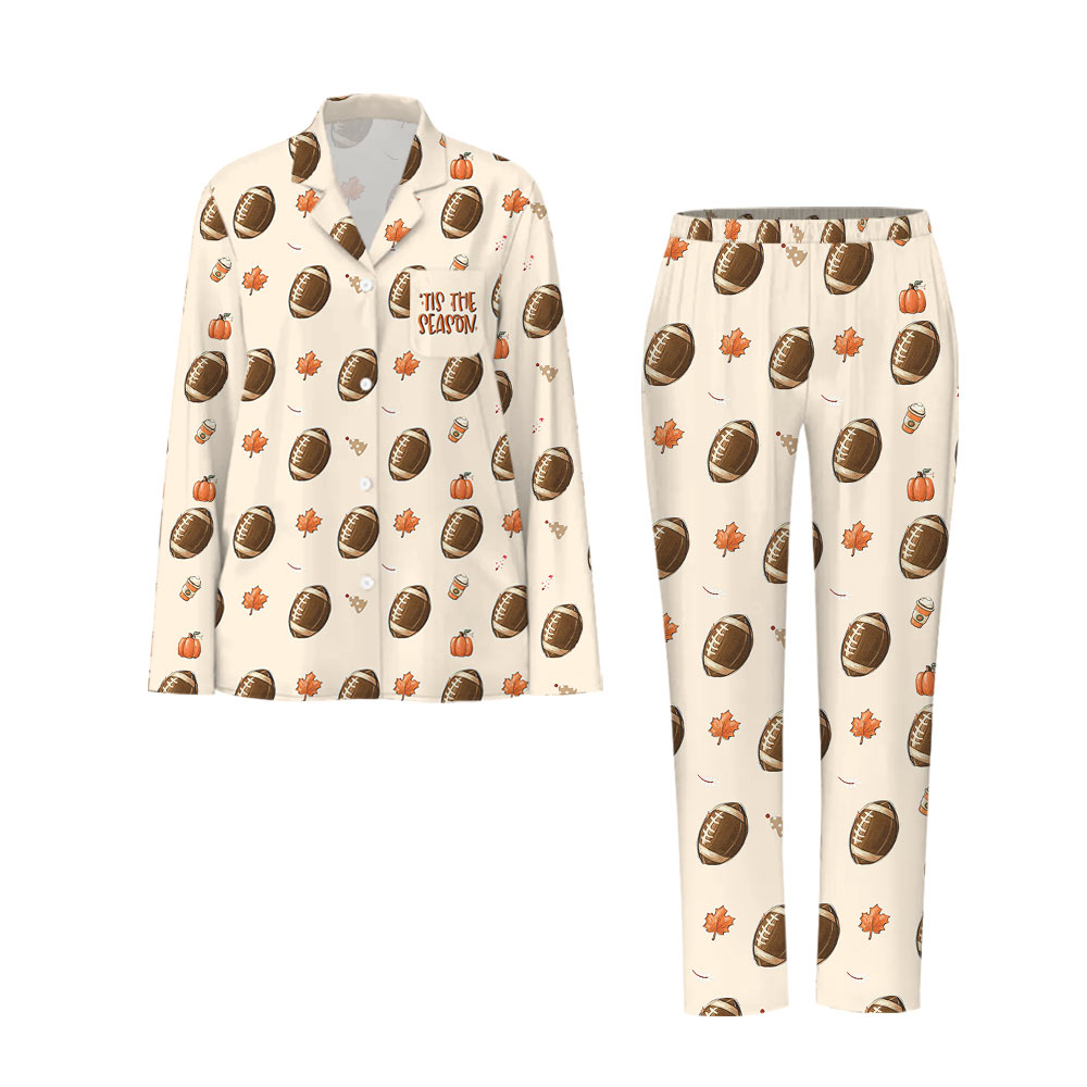 Delightful American Football Matching Family Pajamas With Dog Delightful American Football Matching Family Pajamas With Dog