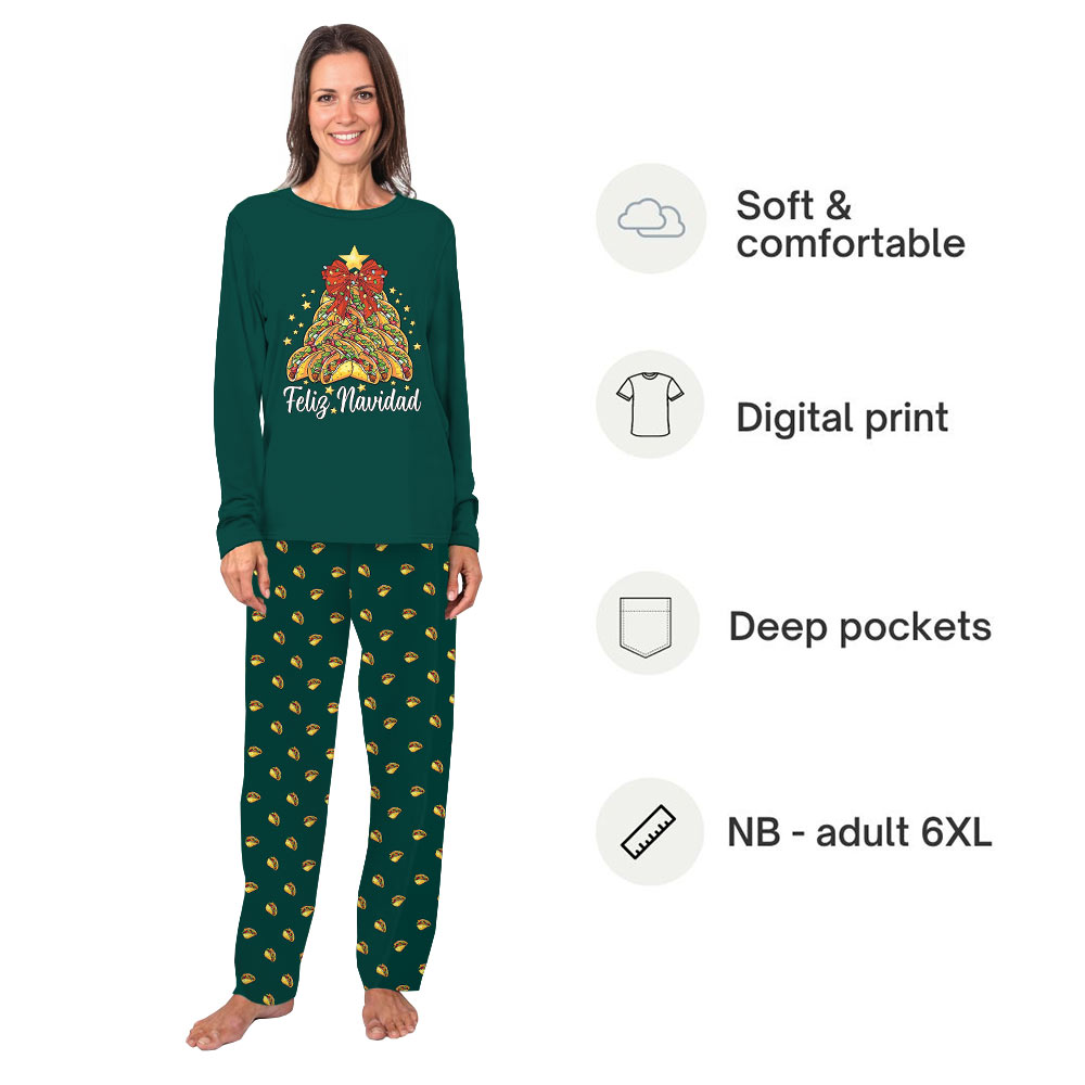 Feliz Navidad Taco Family And Dog Pyjamas Set