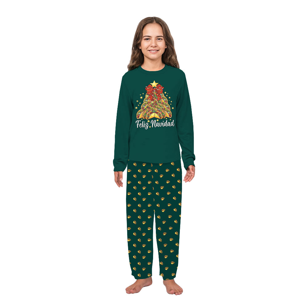 Feliz Navidad Taco Family And Dog Pyjamas Set