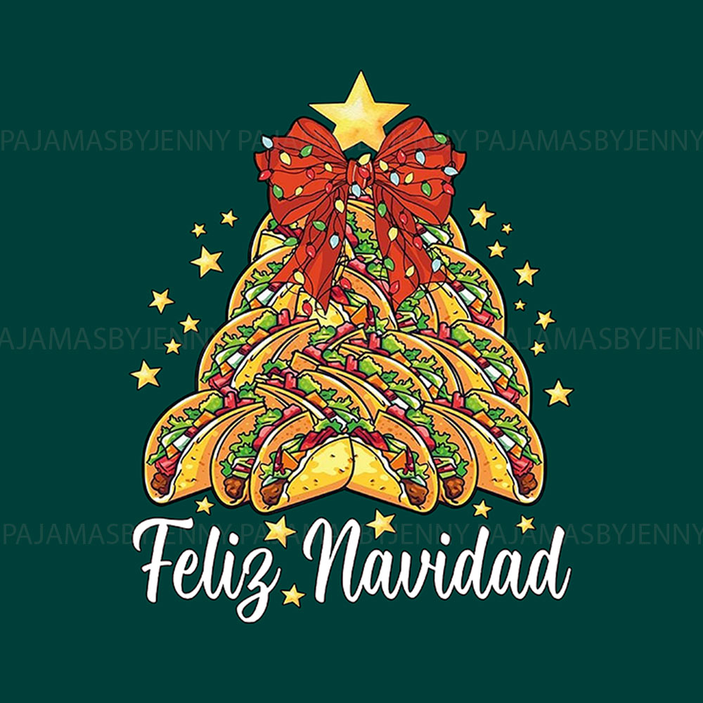 Feliz Navidad Taco Family And Dog Pyjamas Set