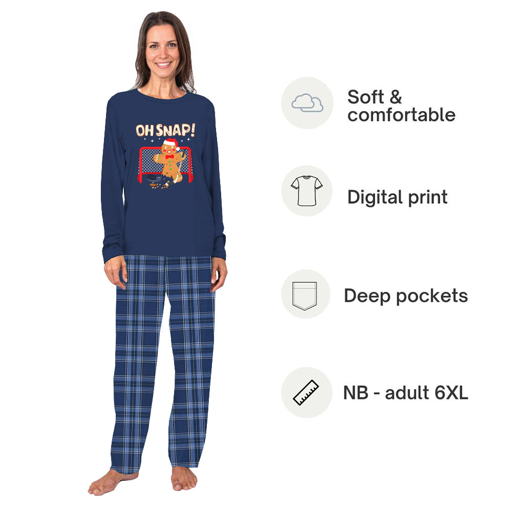 Playing Hockey Gingerbread Matching Family Pajamas Playing Hockey Gingerbread Matching Family Pajamas