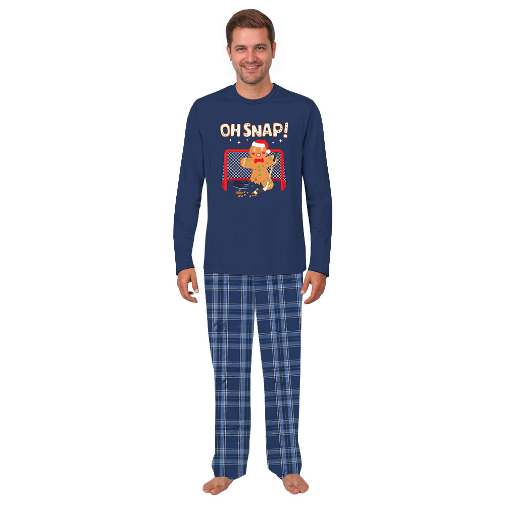 Playing Hockey Gingerbread Matching Family Pajamas Playing Hockey Gingerbread Matching Family Pajamas