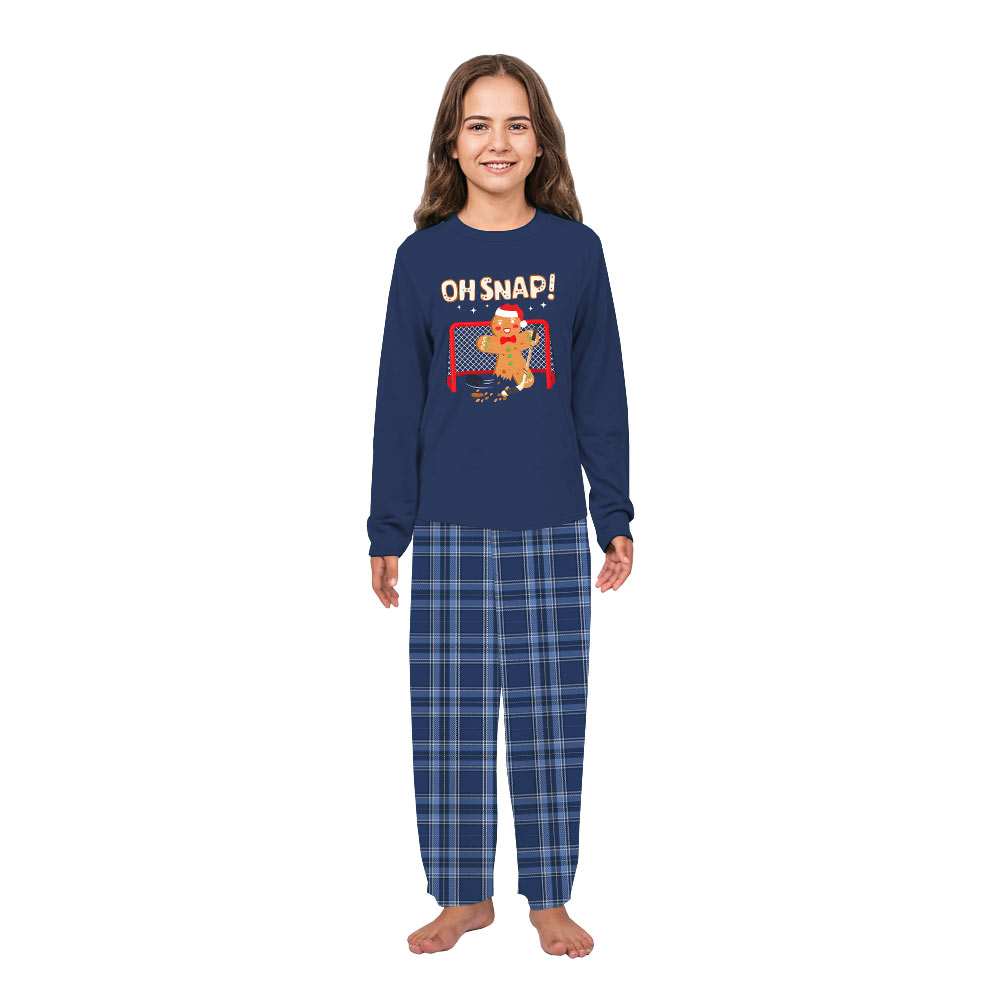 Playing Hockey Gingerbread Matching Family Pajamas Playing Hockey Gingerbread Matching Family Pajamas