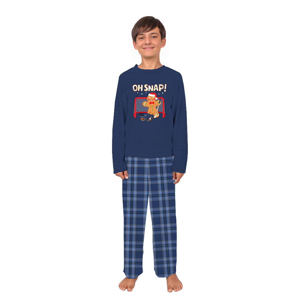 Playing Hockey Gingerbread Matching Family Pajamas Playing Hockey Gingerbread Matching Family Pajamas