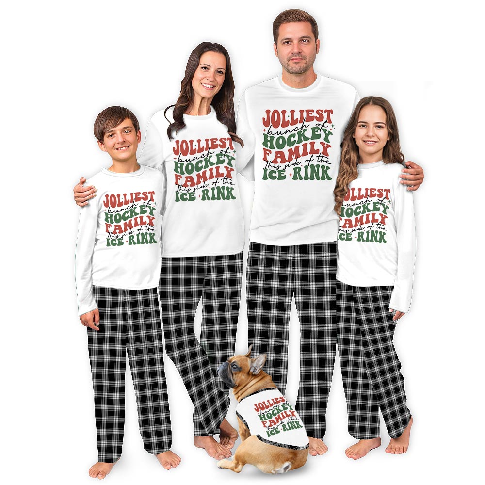 Funny Hockey Quote Matching Holiday Pajamas With Dog Funny Hockey Quote Matching Holiday Pajamas With Dog