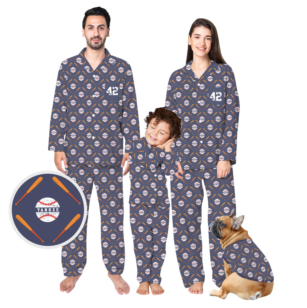 Customizable Baseball Pajama Sets With Name & Number Customizable Baseball Pajama Sets With Name & Number