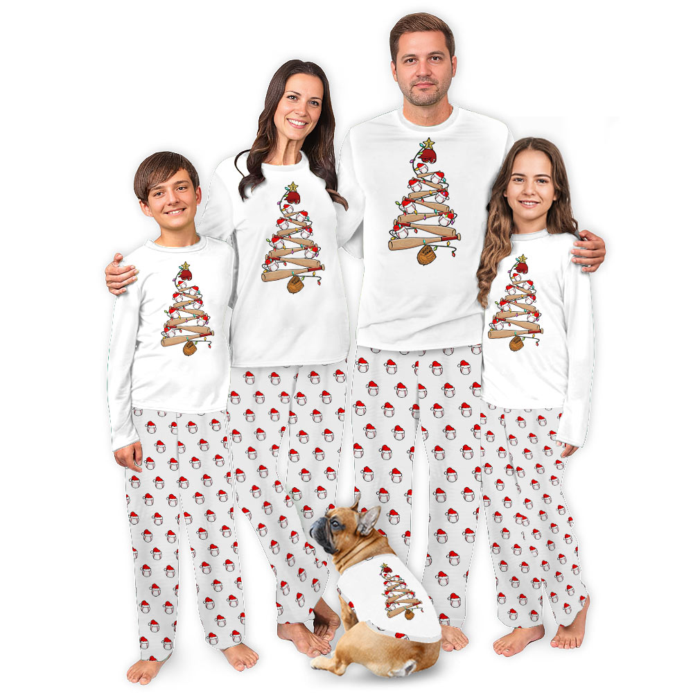 Funny Matching Family Christmas Pajamas Set for Baseball Lovers Funny Matching Family Christmas Pajamas Set for Baseball Lovers
