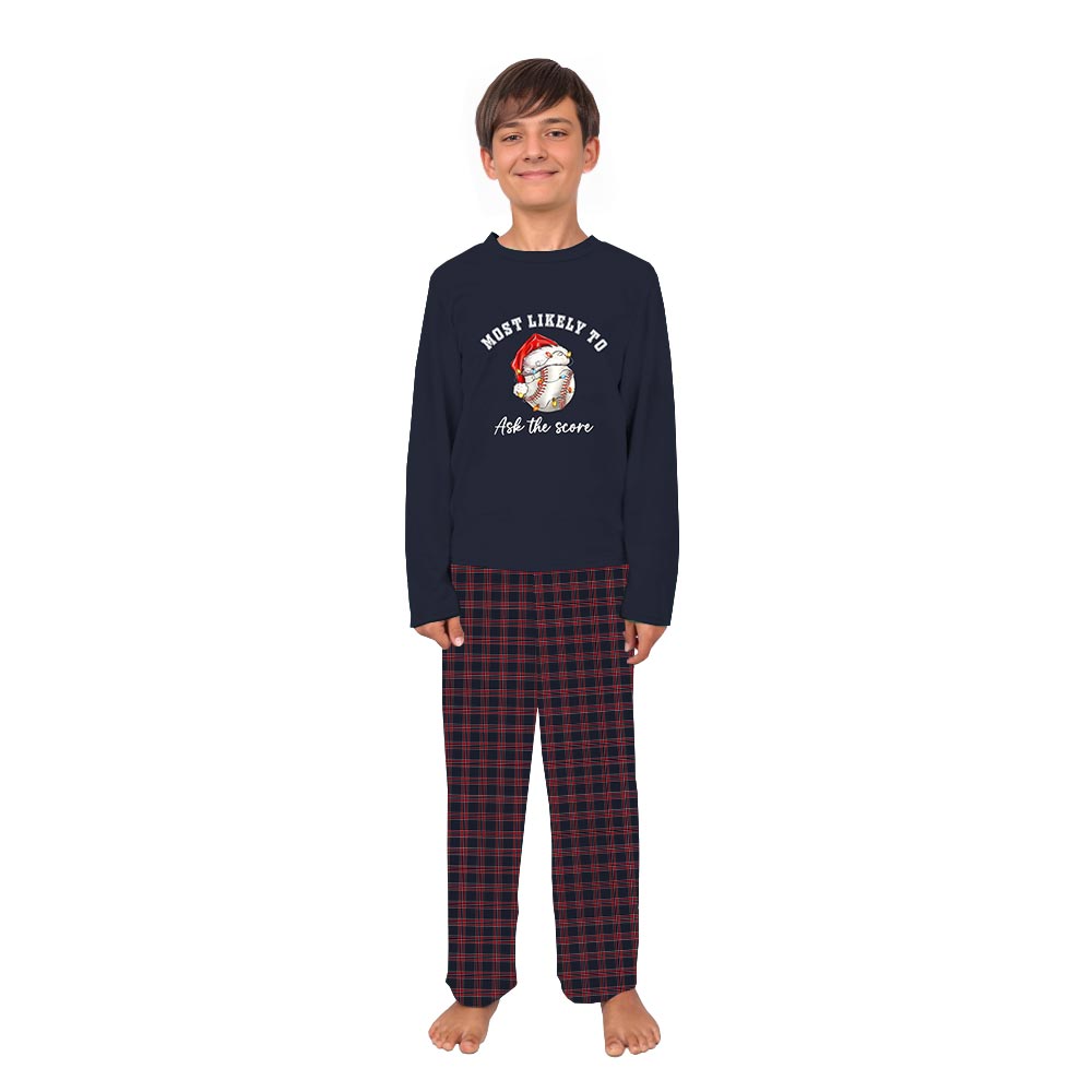 Quote Personalised Christmas PJs with Baseball Theme for Families Quote Personalised Christmas PJs with Baseball Theme for Families