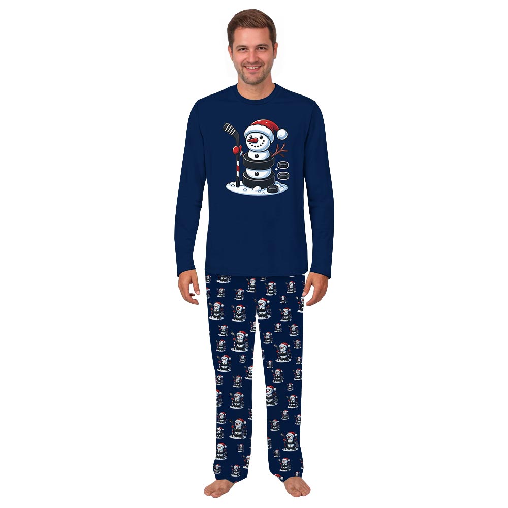 Funny Hockey Snowman Matching Pjs Family And Dog Funny Hockey Snowman Matching Pjs Family And Dog