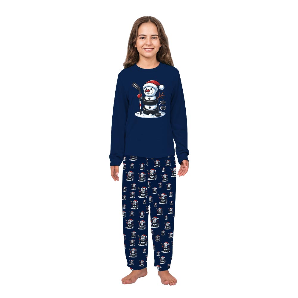 Funny Hockey Snowman Matching Pjs Family And Dog Funny Hockey Snowman Matching Pjs Family And Dog