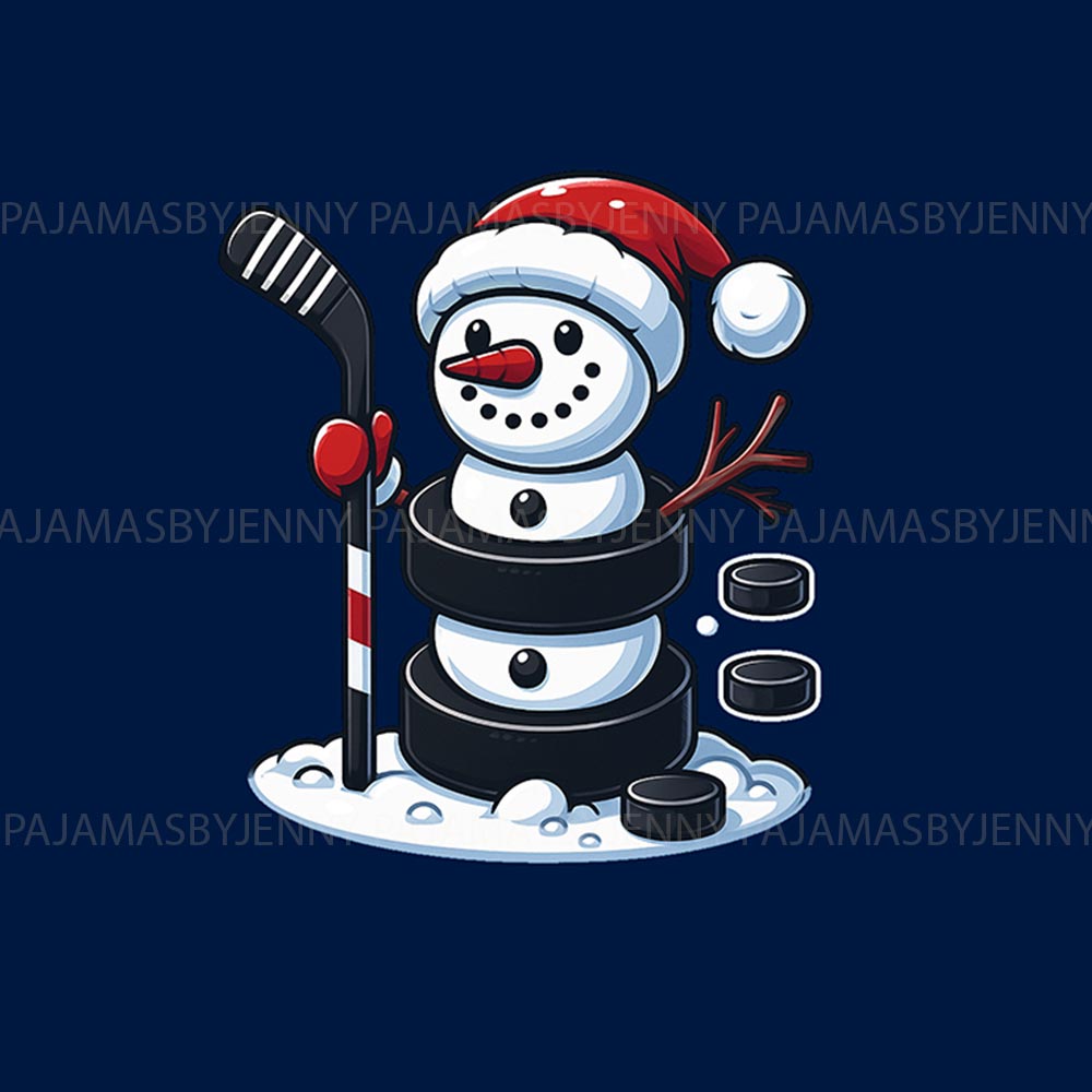 Funny Hockey Snowman Matching Pjs Family And Dog Funny Hockey Snowman Matching Pjs Family And Dog
