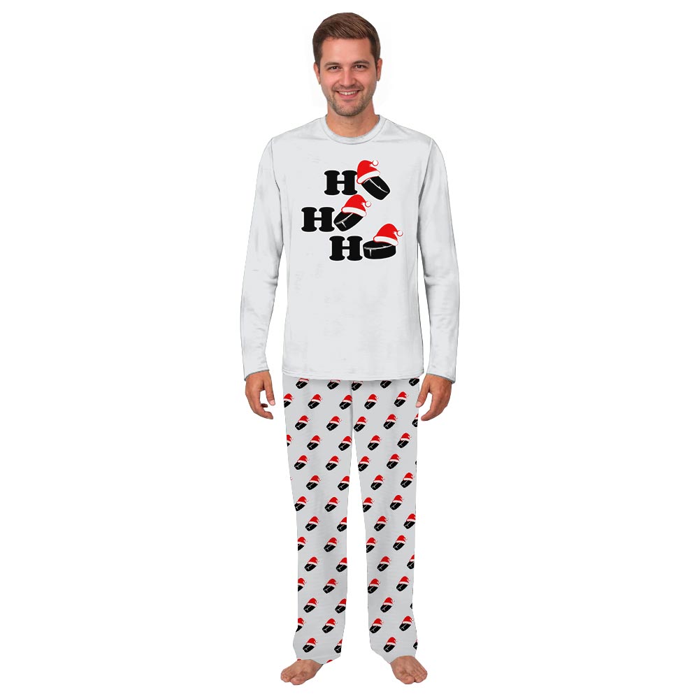 Ho Ho Ho Hockey Christmas Pajamas Family And Dog Set