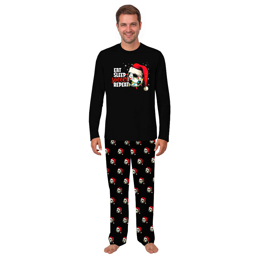 Eat Sleep Soccer Repeat Family Christmas Pajamas Including Dog Eat Sleep Soccer Repeat Family Christmas Pajamas Including Dog