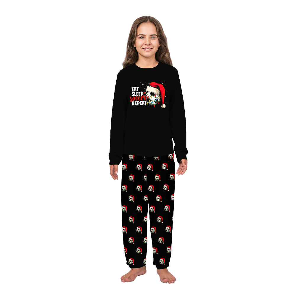 Eat Sleep Soccer Repeat Family Christmas Pajamas Including Dog Eat Sleep Soccer Repeat Family Christmas Pajamas Including Dog