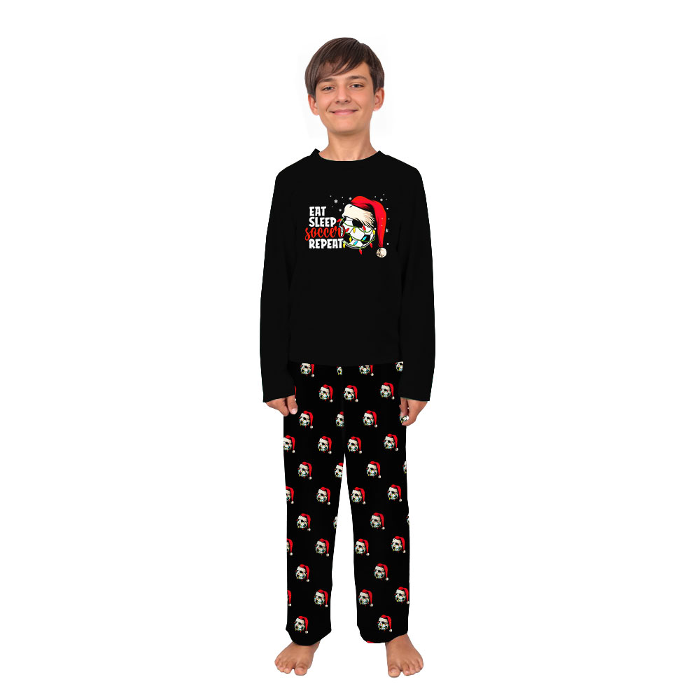 Eat Sleep Soccer Repeat Family Christmas Pajamas Including Dog Eat Sleep Soccer Repeat Family Christmas Pajamas Including Dog