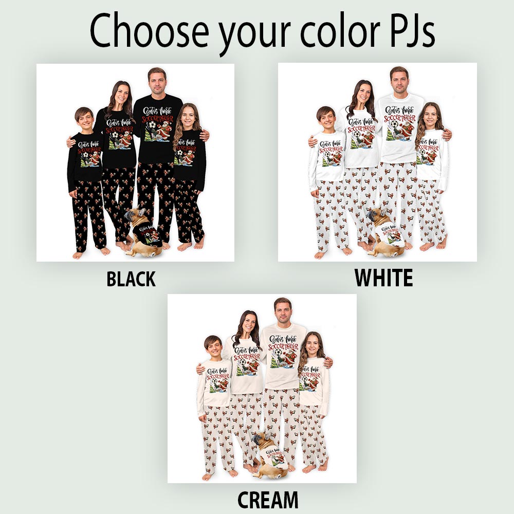 Santa Kicking Soccer in Family Pajama Sets For Christmas Santa Kicking Soccer in Family Pajama Sets For Christmas