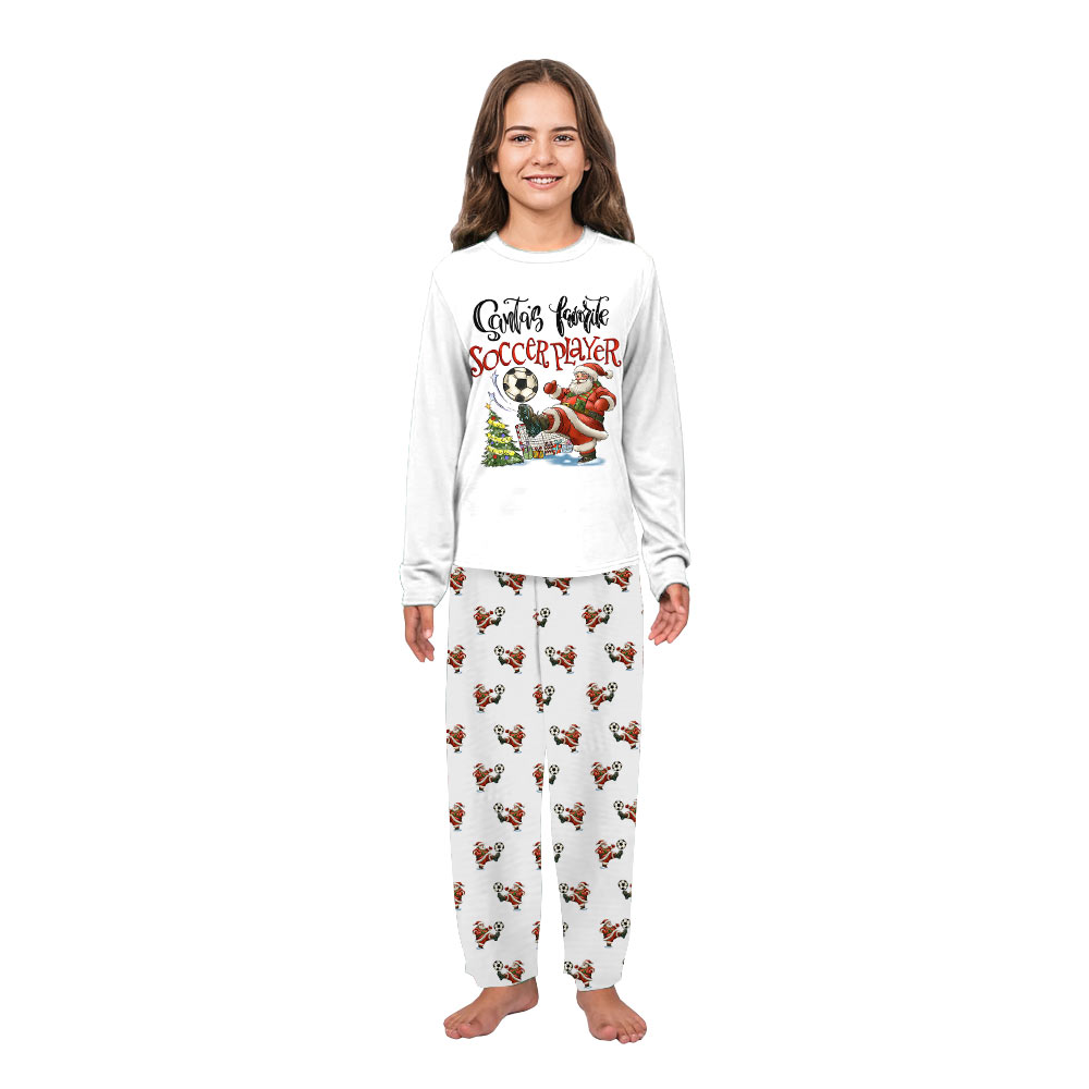 Santa Kicking Soccer in Family Pajama Sets For Christmas Santa Kicking Soccer in Family Pajama Sets For Christmas