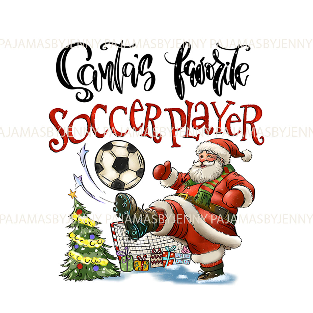 Santa Kicking Soccer in Family Pajama Sets For Christmas Santa Kicking Soccer in Family Pajama Sets For Christmas