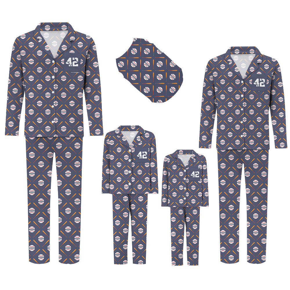Customizable Baseball Pajama Sets With Name & Number Customizable Baseball Pajama Sets With Name & Number