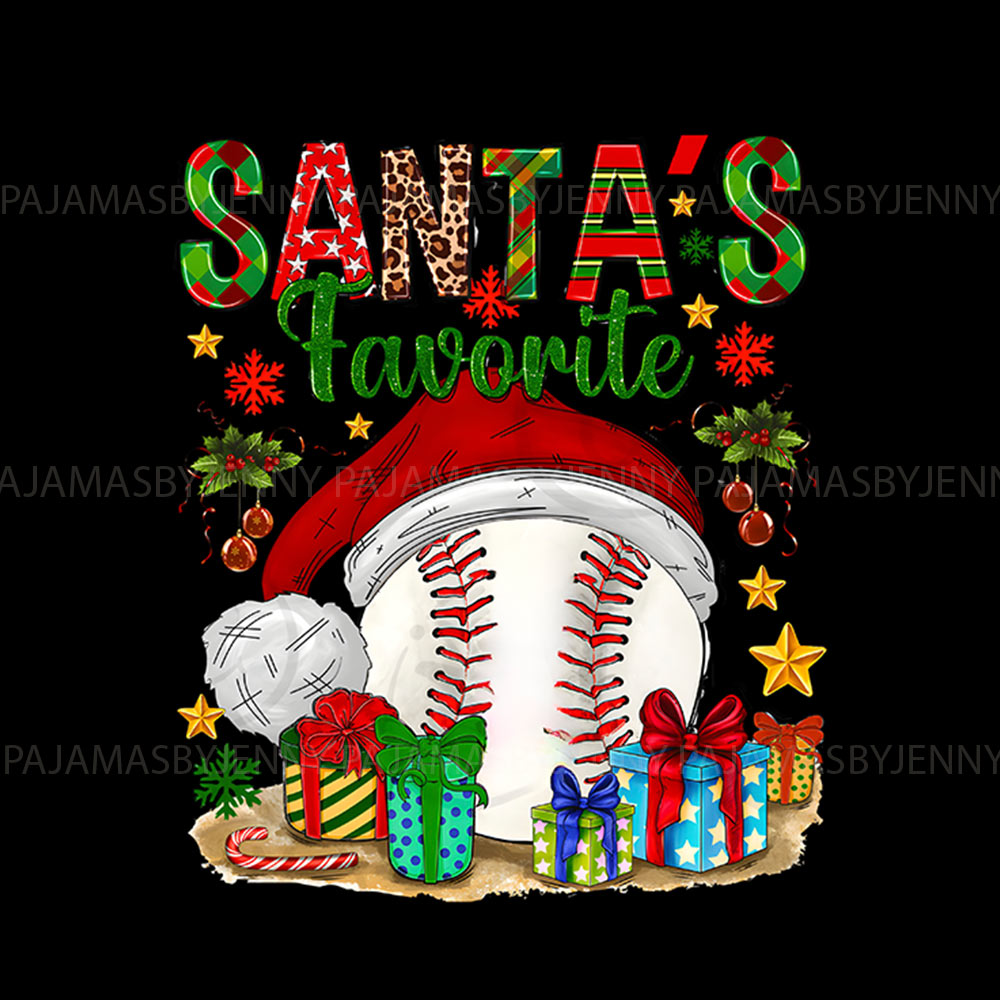 Matching Pj Family Christmas with Santa's Favorite Baseball Design