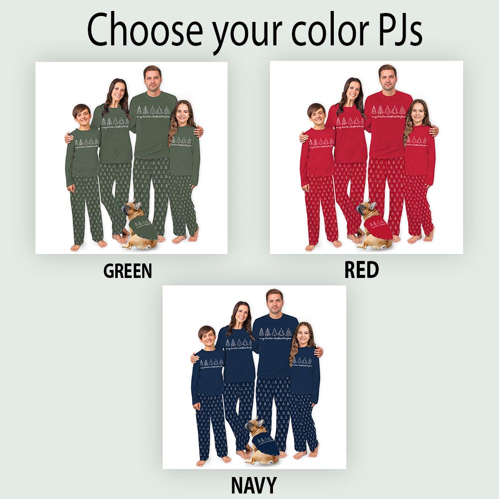 Festive Xmas Tree Themed Family Christmas Pajama Set