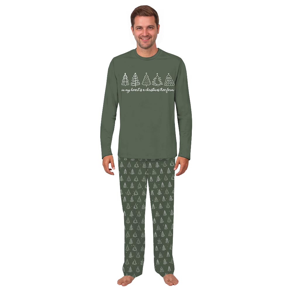 Festive Xmas Tree Themed Family Christmas Pajama Set