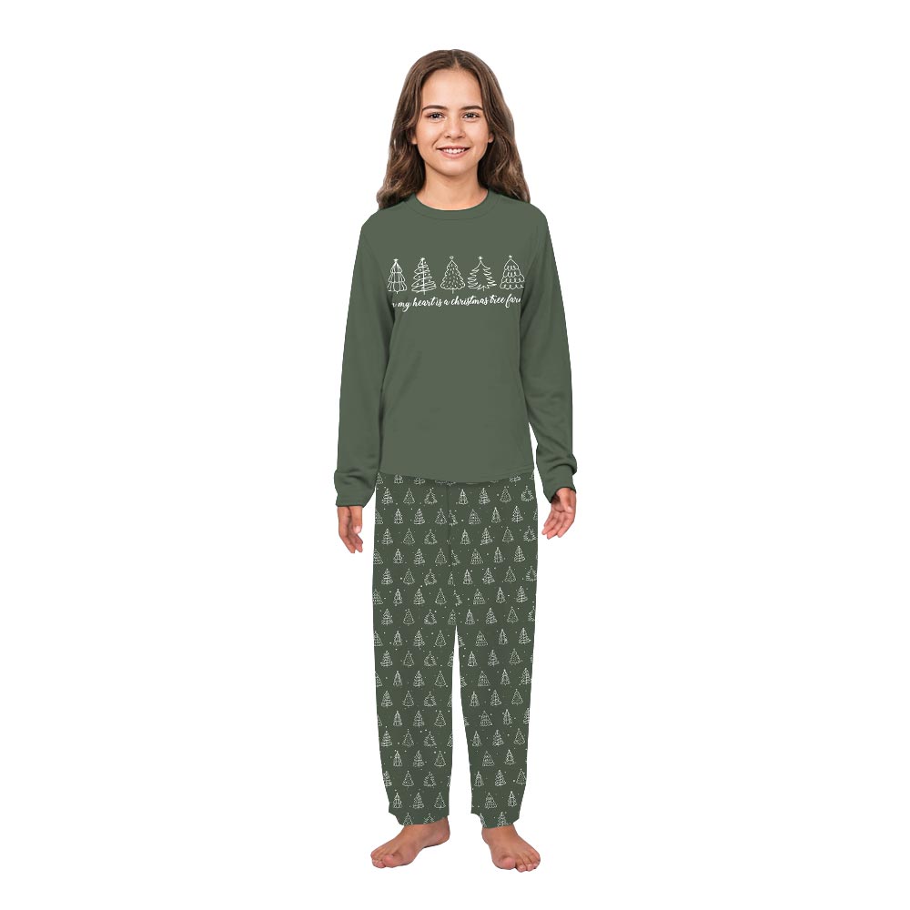 Festive Xmas Tree Themed Family Christmas Pajama Set