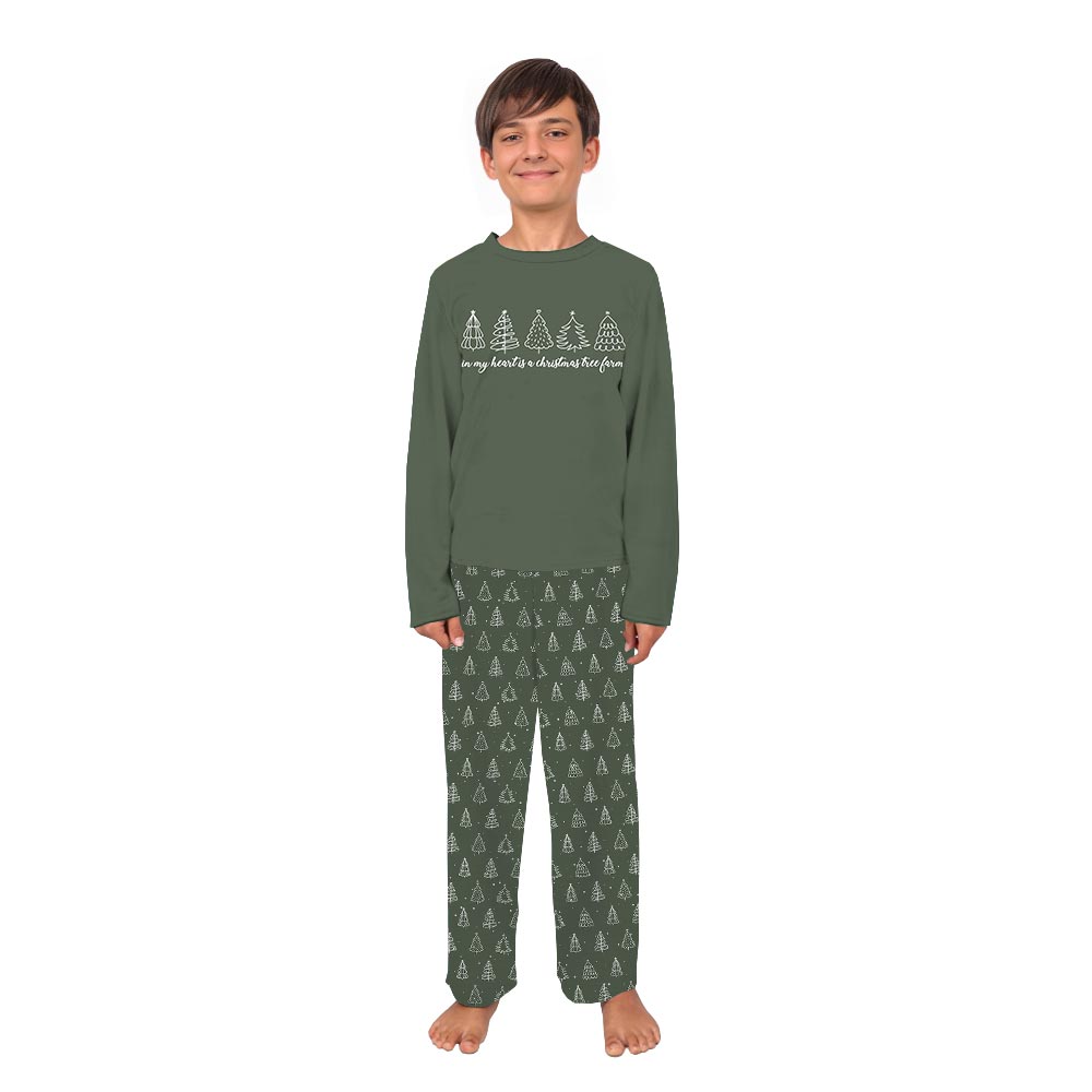 Festive Xmas Tree Themed Family Christmas Pajama Set