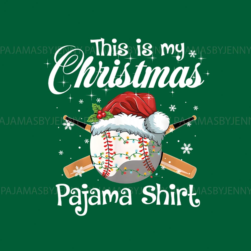 Green Baseball Christmas Matching Family Xmas Pajamas Green Baseball Christmas Matching Family Xmas Pajamas